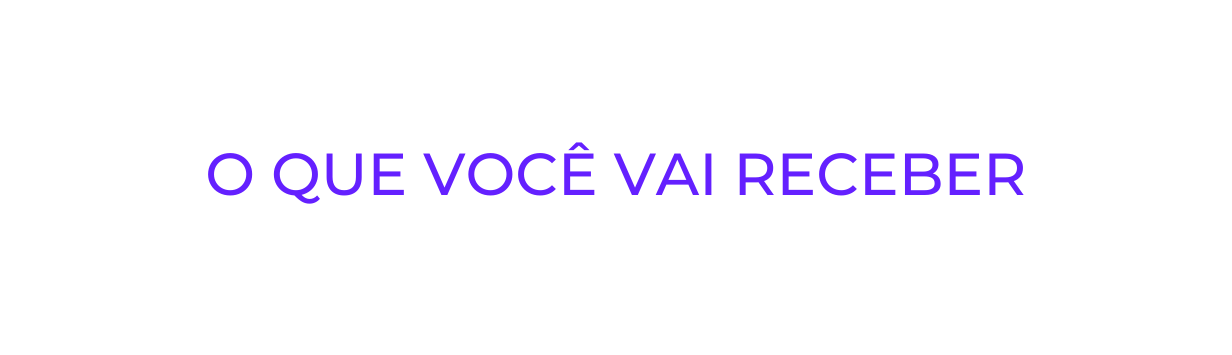 O QUE VOCÊ VAI RECEBER